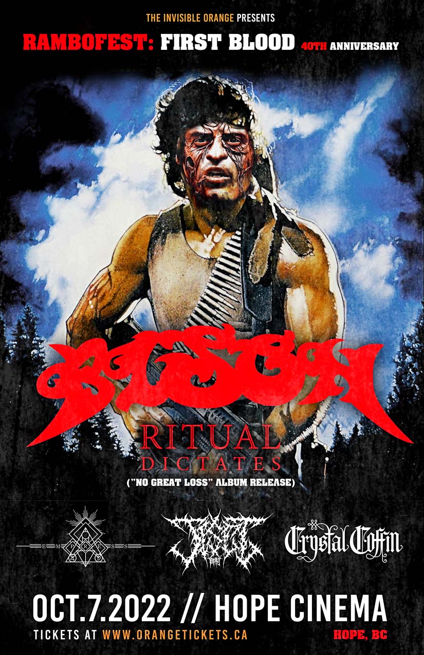 Rambo First Blood 40th Anniversary Show with BISON, RITUAL DICTATES (album release) and more