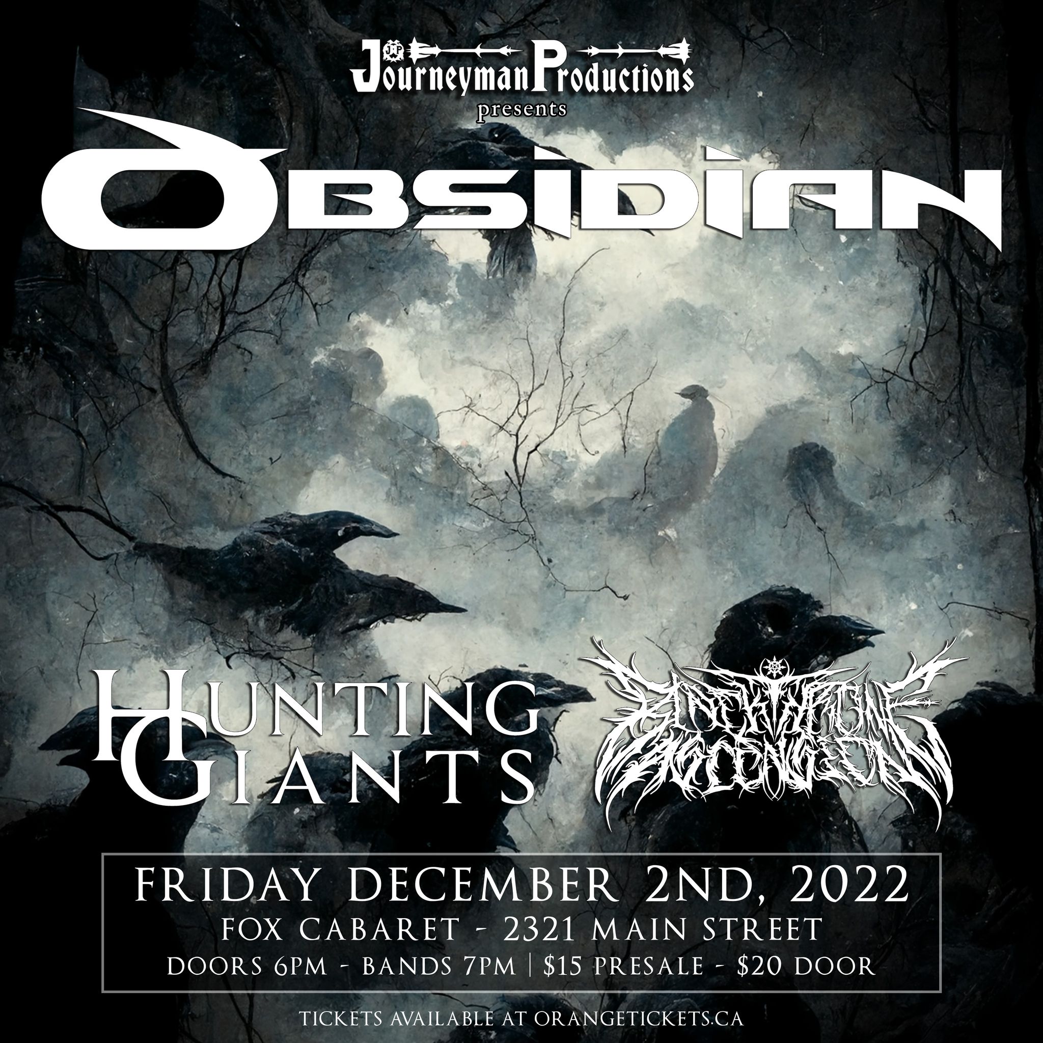 Obsidian, Hunting Giants and Blackthrone Ascension at The Fox Cabaret