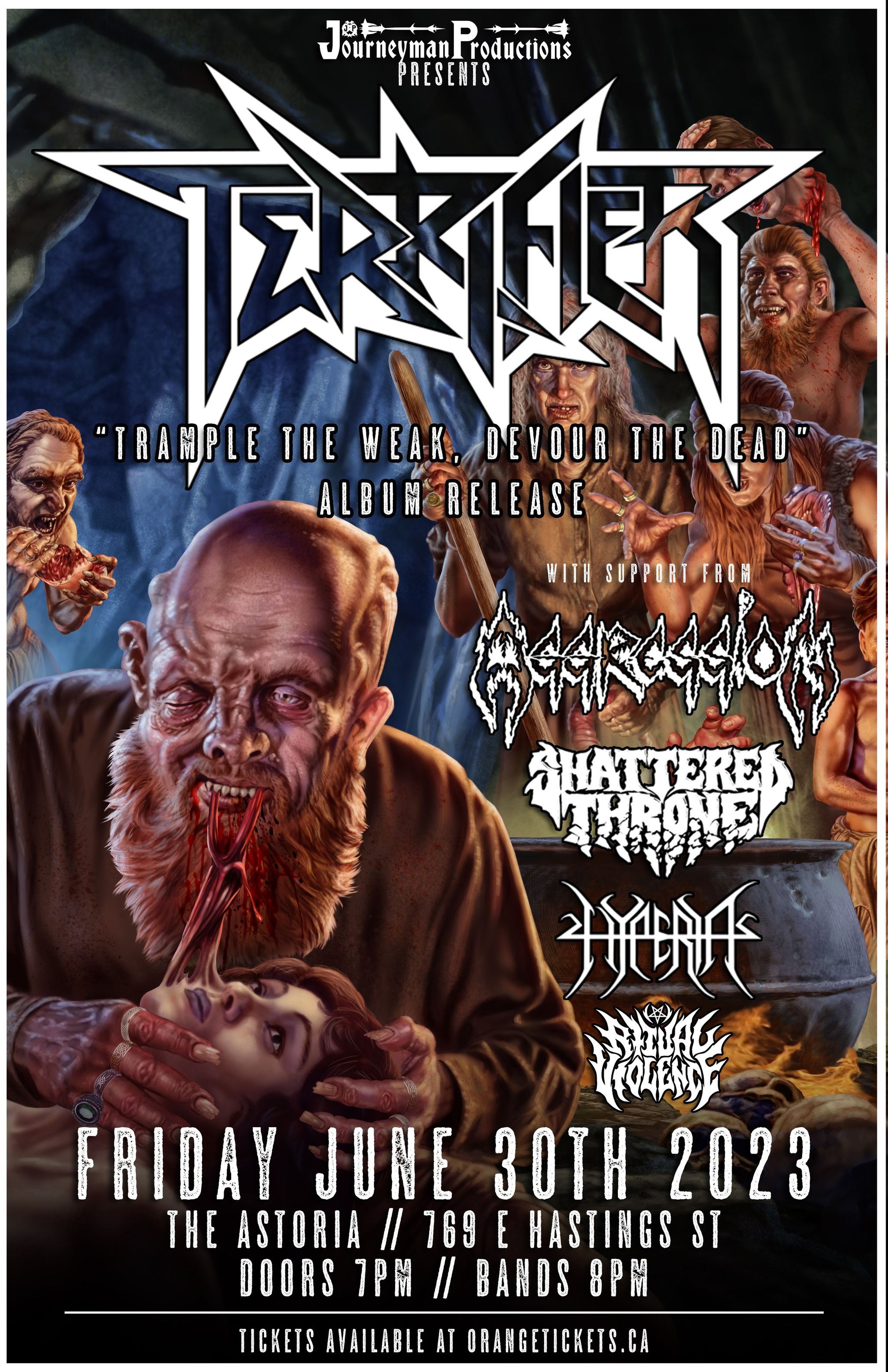 Terrifier 'Trample The Weak, Devour The Dead' CD Release Show with Aggression, Shattered Throne, Hyperia and Ritual Violence